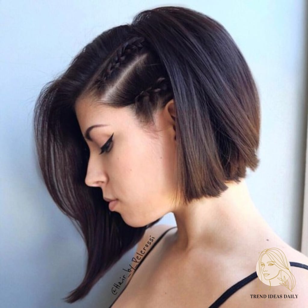 13 Half Up Half Down Hair Short Hair That Prove This Trend Is Here to Stay 2 Asymmetrical Bob with Side Braids