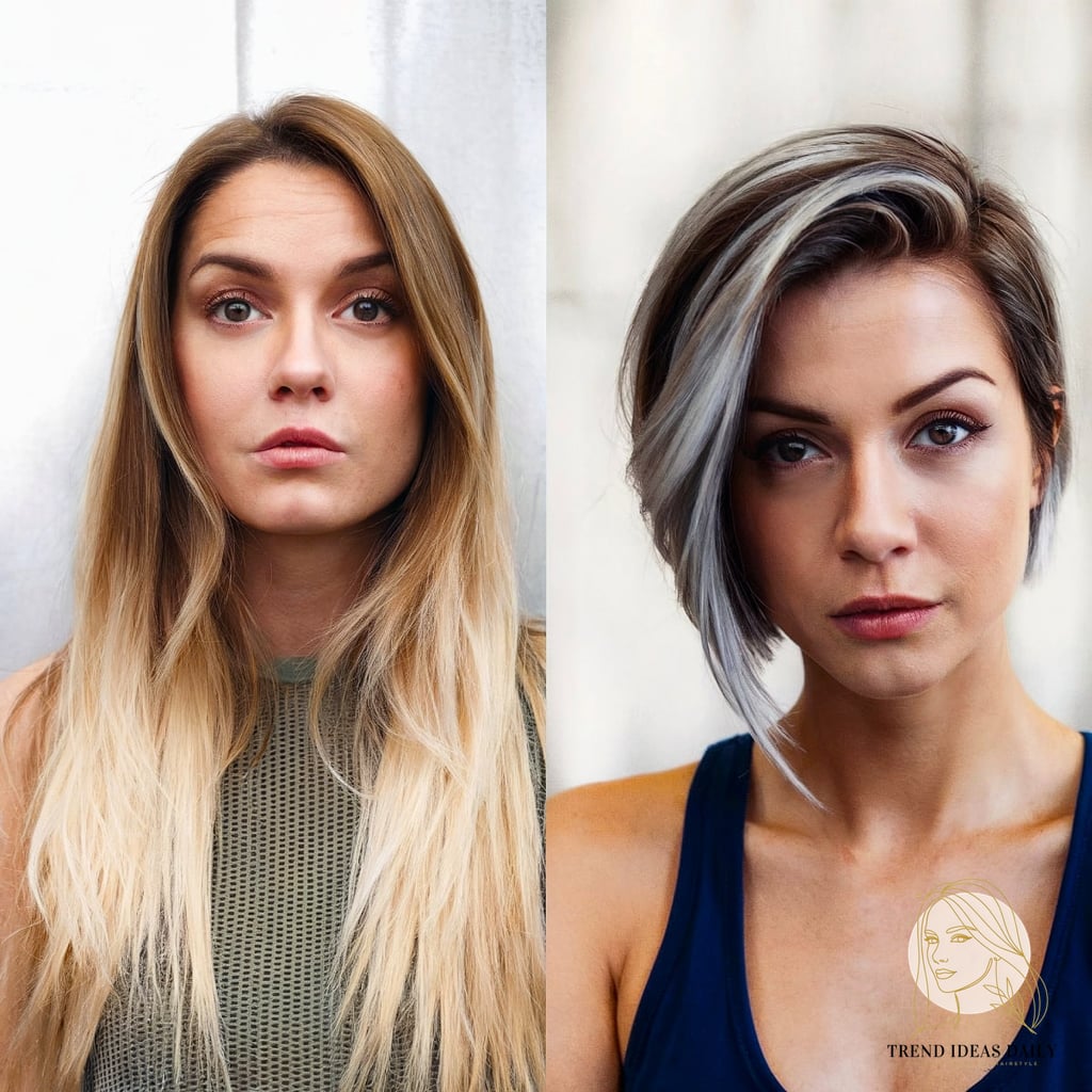 19 Hair Do Short Hair You'll Want to Re-Create Immediately 4 Asymmetrical Bob with Silver Accent Highlights