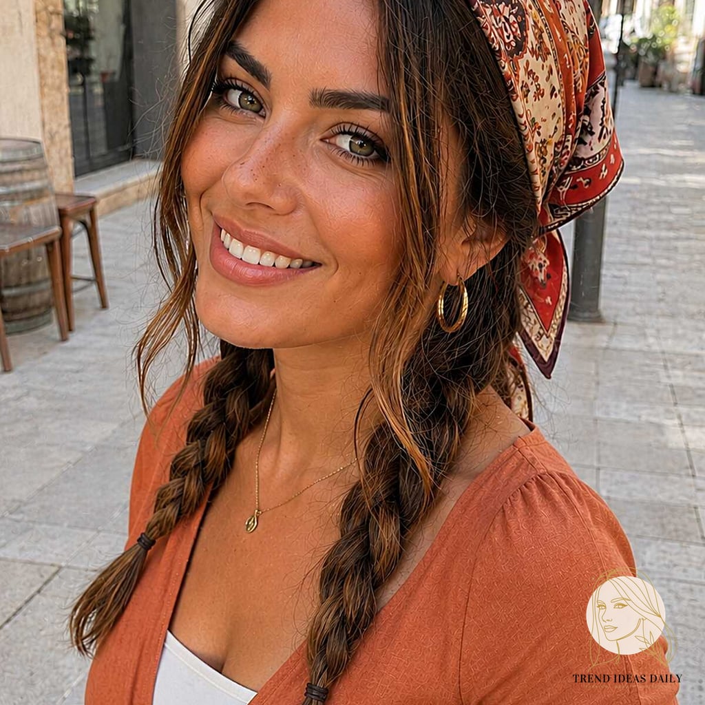 Bandana Braid with Loose Tendrils