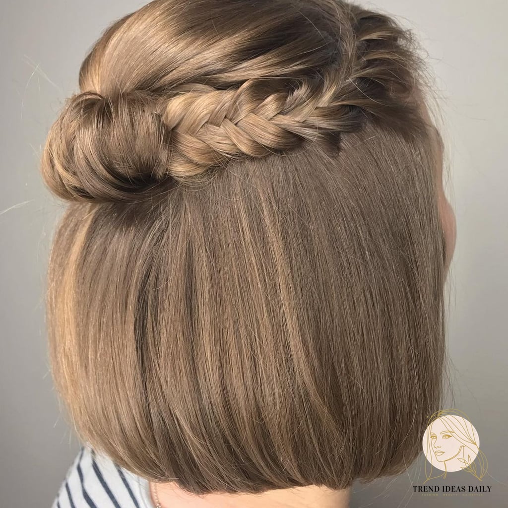 20 Half Pony Hairstyles For Short Hair That Are Actually Easy to DIY 6 Bob with Braided Headband