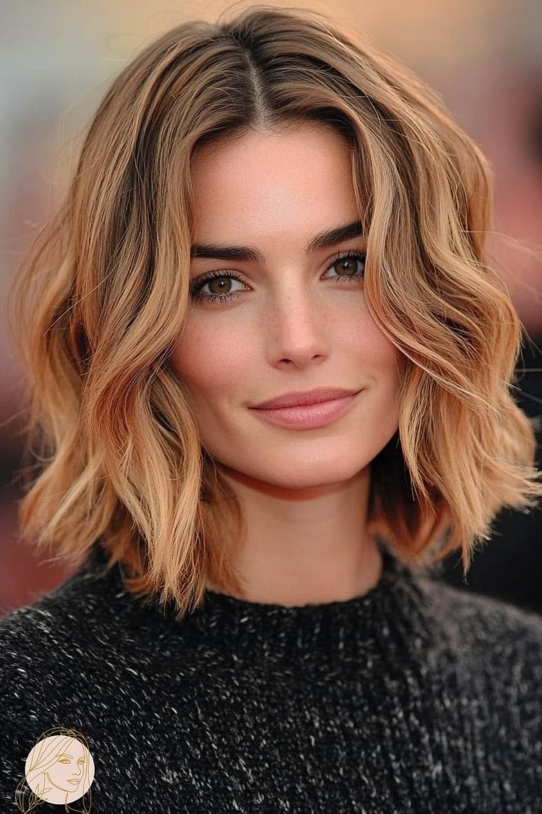 22 Short Hair Wavy Hair to Save Before They Blow Up 10 Bob with Eyebrow-Grazing Bangs