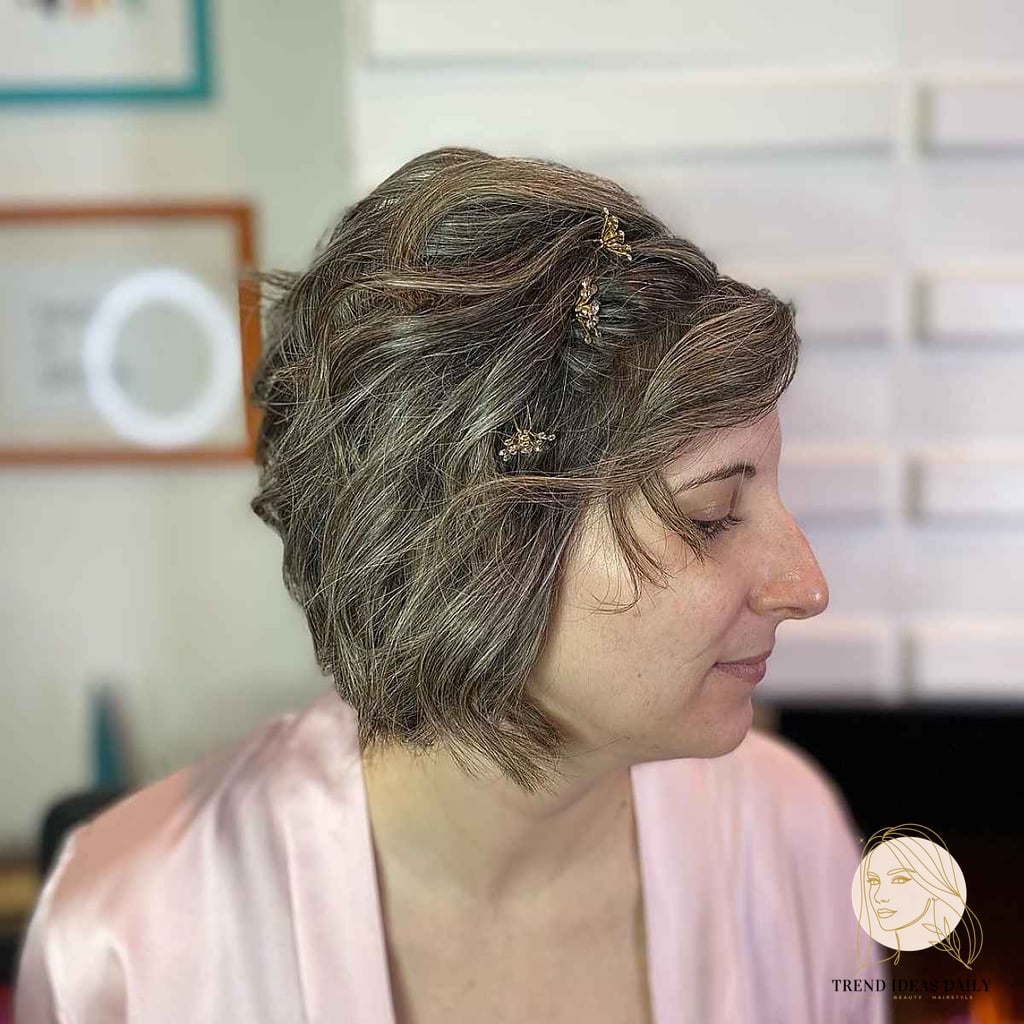 Bouffant Half Updo for a Bob