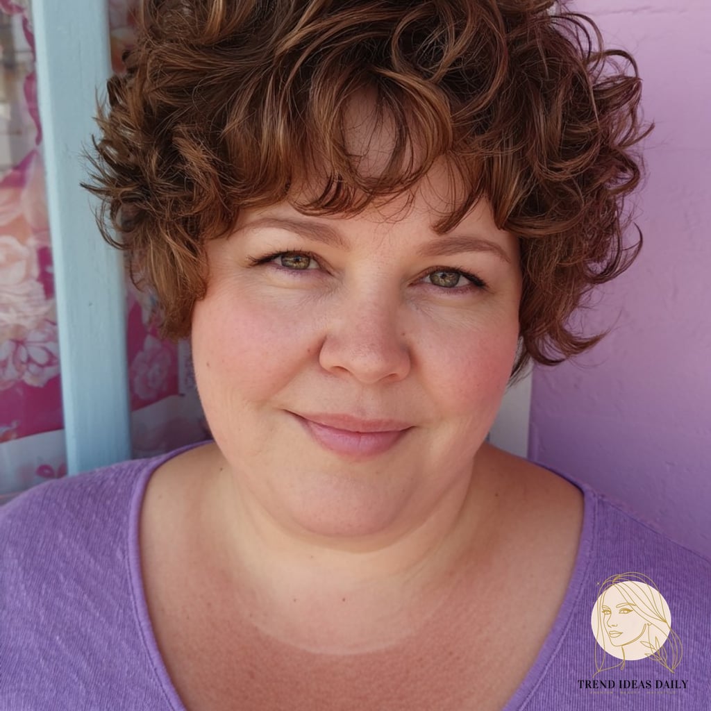 16 Hair Styles For Short Hair Curly That Are Actually Easy to DIY 7 Bouncy Caramel Tousled Curls