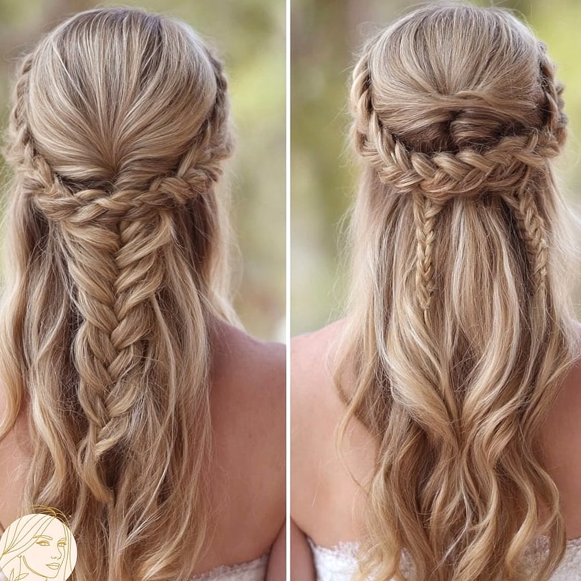 22 Easy Prom Hairstyles For Short Hair You'll Want to Re-Create Immediately 10 Braided Half-Up on a Wavy Blunt Bob