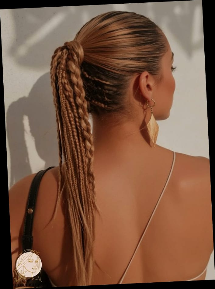 9 Summer Hairstyles For Medium Length Hair Looks That Will Seriously Inspire You 8 Braided Ponytail With Wrap