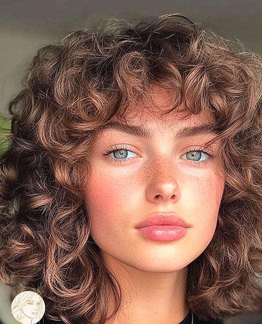 25 Cute Hairstyles For Medium Hair Curly Perfect for Your Next Salon Appointment 26 Brown Curly Layers