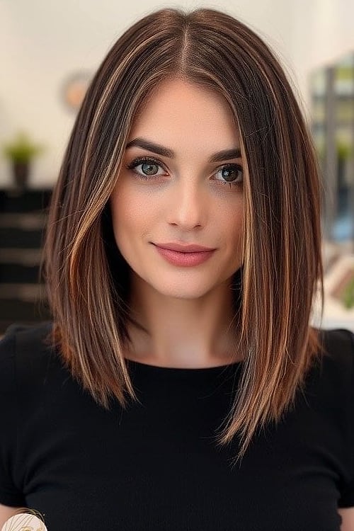 15 Cute Medium Hairstyles Looks That Will Seriously Inspire You 10 Chic Soft Brunette Bob with Natural Waves