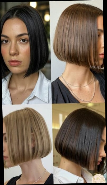23 Short Hair For Straight Hair Inspo That's Giving Us Everything 9 Chin-Length Straight Bob with Subtle Highlights