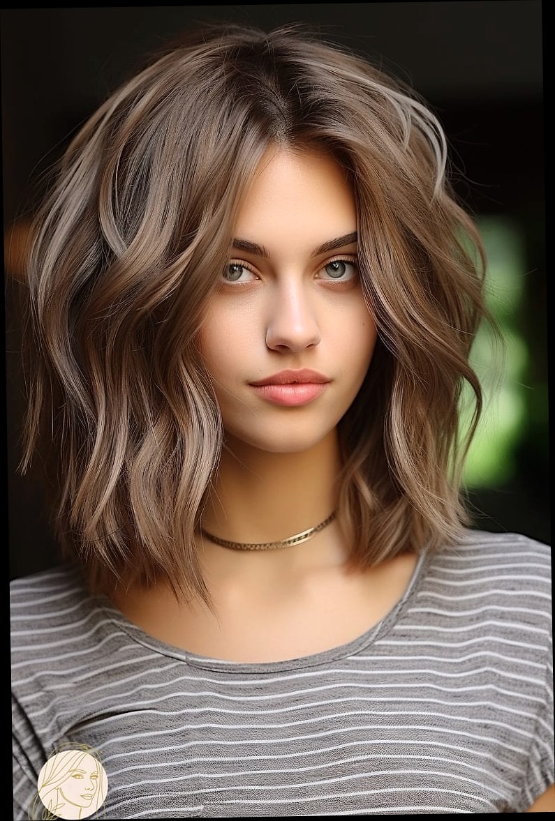 25 Pretty Hairstyles For Medium Hair for When You Need a Fresh Change 13 Choppy Lob with Shaggy Layers