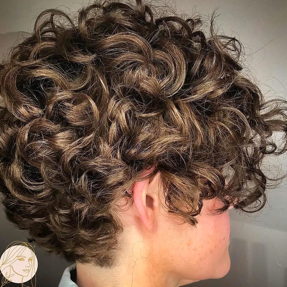 Curly Pixie with Long Nape