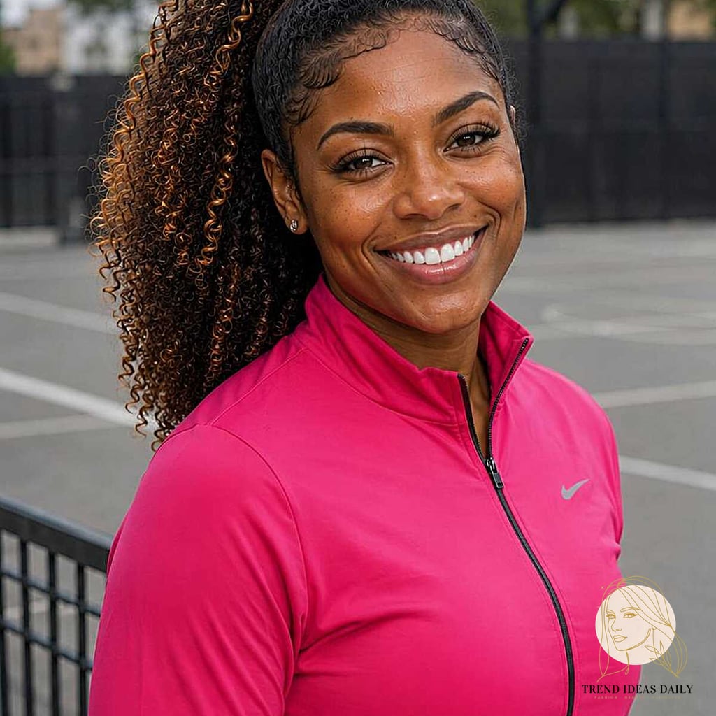 9 Basketball Hairstyles For Short Hair Everyone Is Pinning Right Now 2 Curly Ponytail with Honey Ombré
