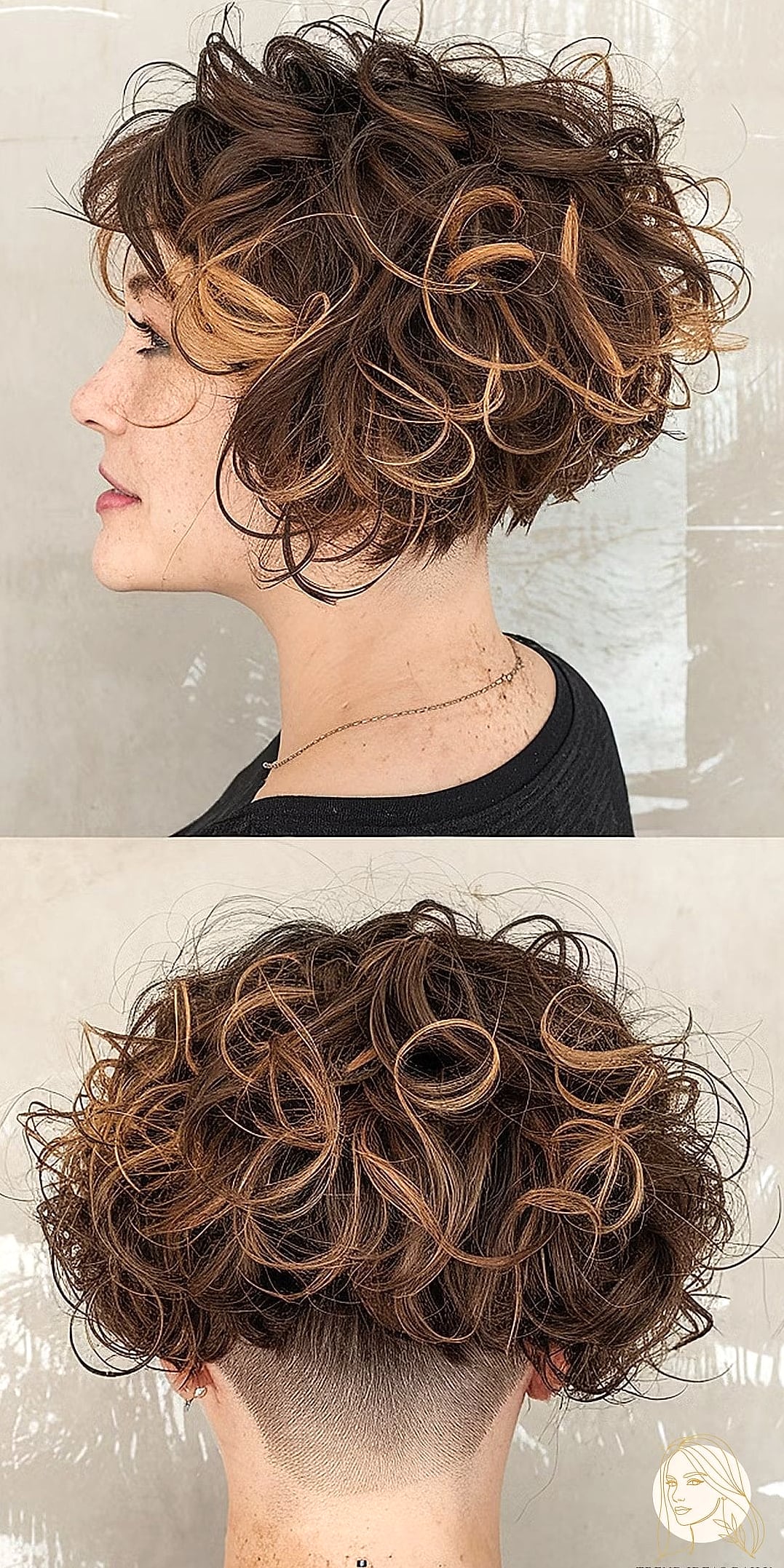 Curly Undercut Bob