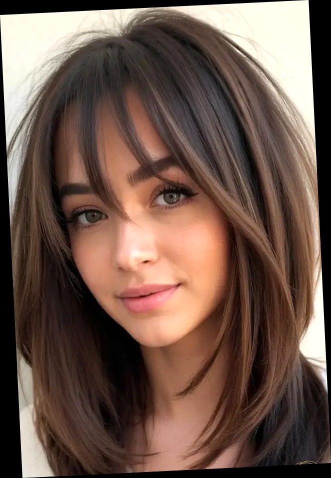 9 Summer Hairstyles For Medium Length Hair Looks That Will Seriously Inspire You 5 Curtain Bangs With Loose Layers