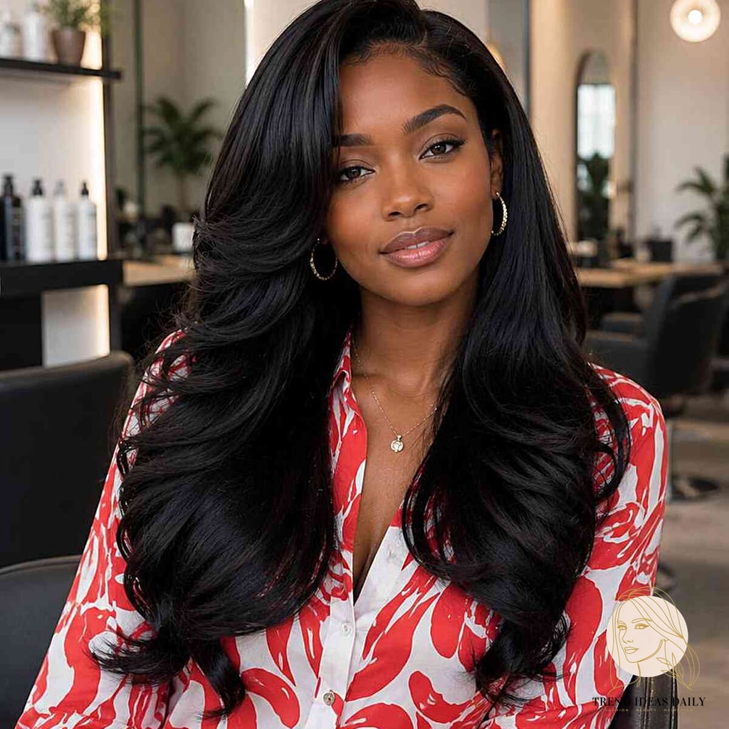 10 Baddie Hairstyles For Short Hair Perfect for Your Next Salon Appointment 10 Elegant Long Layered Waves with Side Part