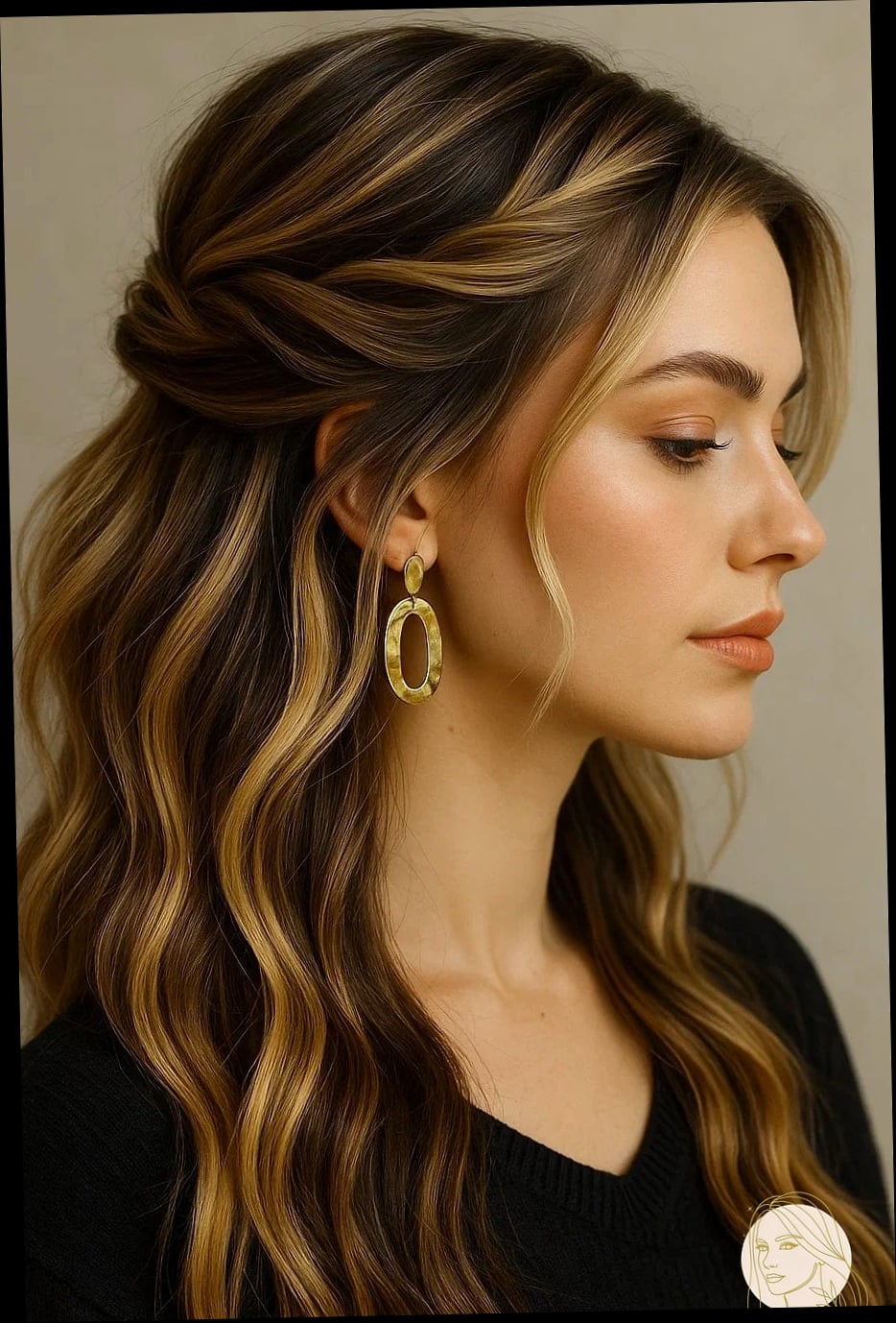 Elegant Twisted Updo with Soft Waves