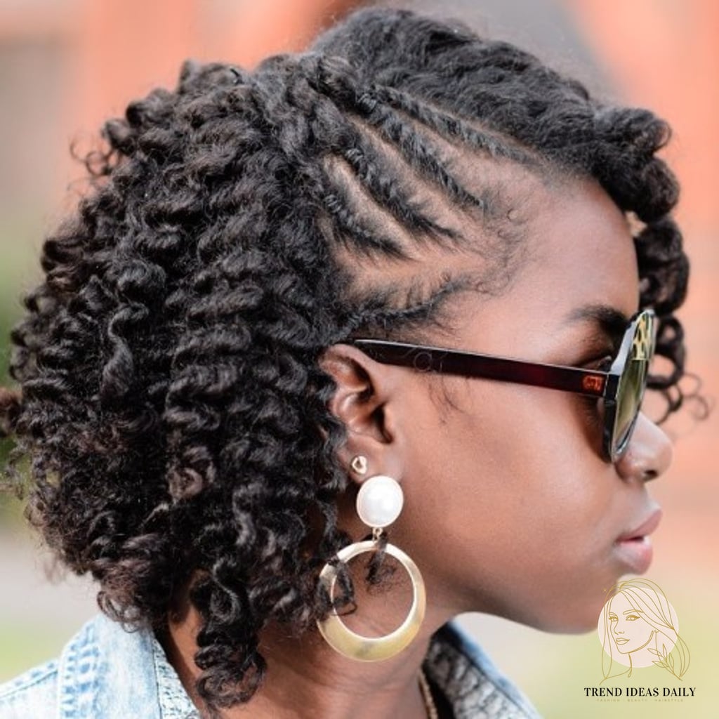 10 Natural Hairstyles For Short Hair 4C to Show Your Stylist ASAP 4 Flat Twist-Out Style