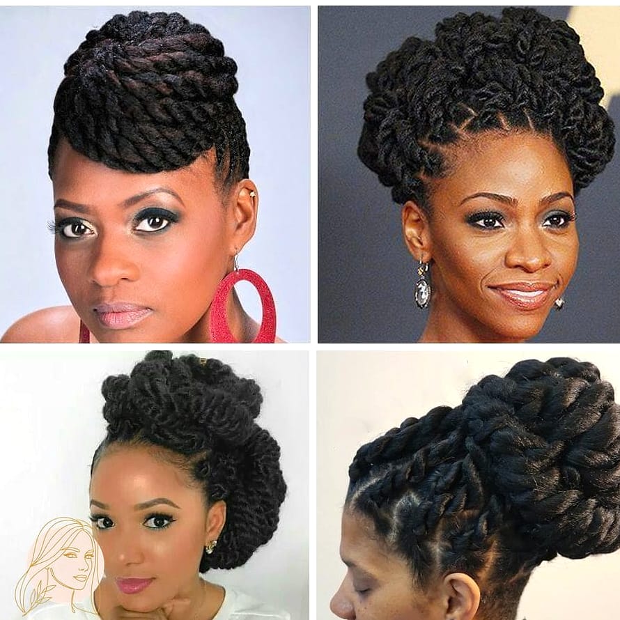 11 Cute Hairstyles For Short 4C Hair That Belong on Your Inspiration Board 11 Flat Twist Updo