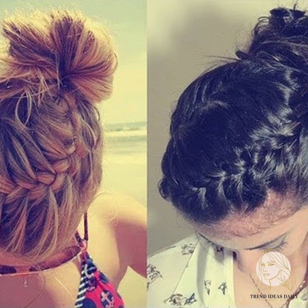 16 Stunning Easy Hair Updos For Medium Hair Worth Bookmarking Today 6 French Braid Chignon