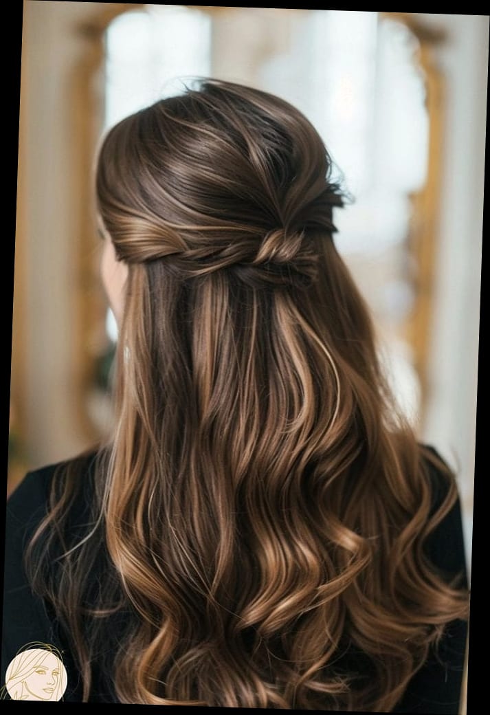 Glossy French Roll with Side Swept Bangs