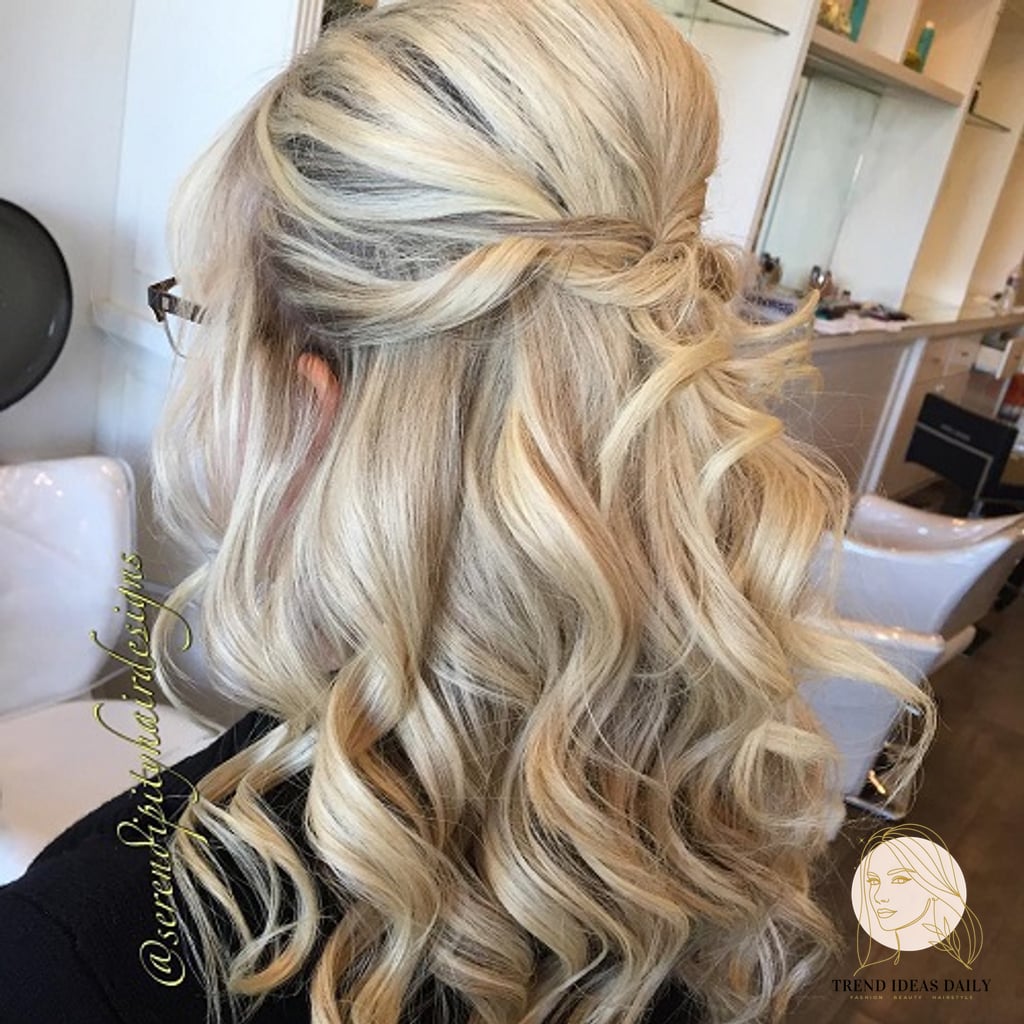 Half-Updo with Wavy Tendrils