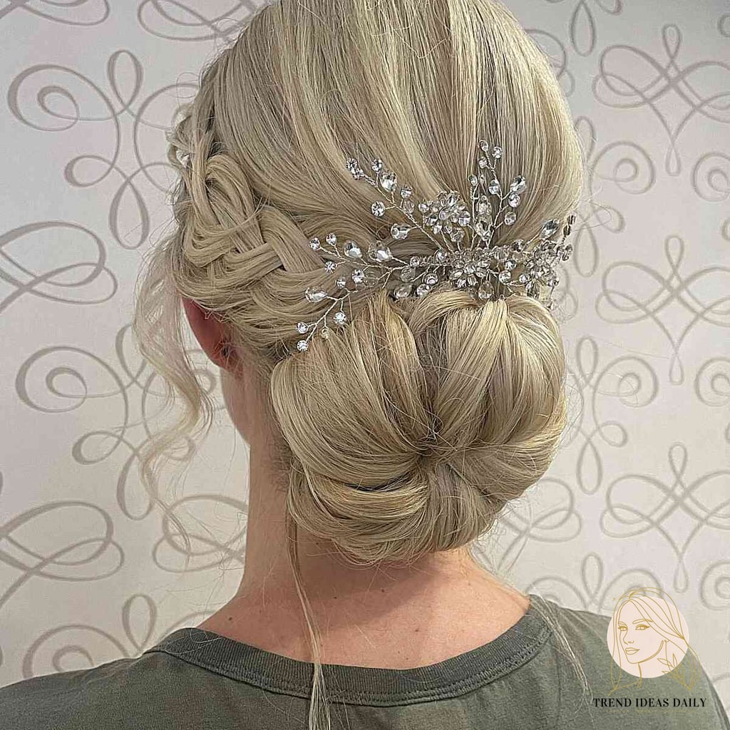 Low Bun and Side Braids with Hair Comb