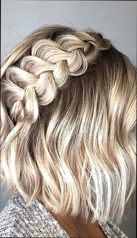 27 Stunning Braid Hairstyles Short Hair Worth Bookmarking Today 14 Messy Bob with Loose Braid