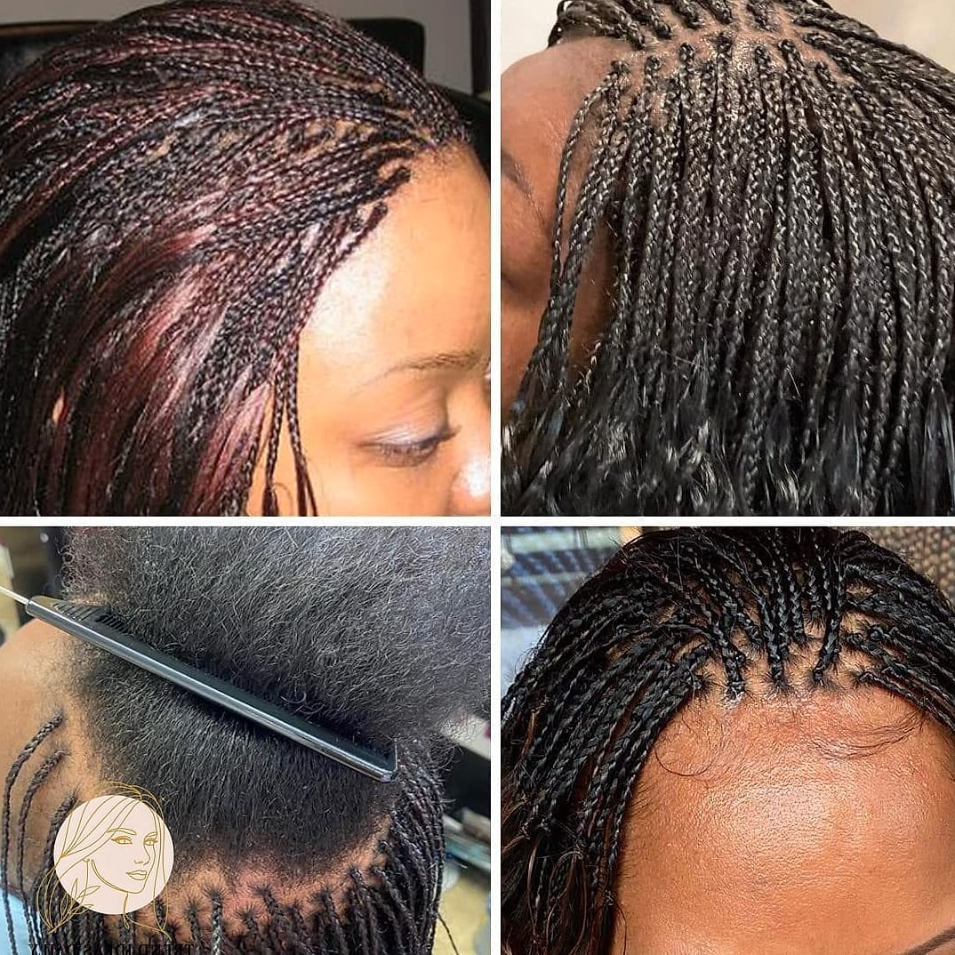 30 Quick And Easy Hairstyles For Short Hair That Are Actually Easy to DIY 13 Micro Braided Bangs