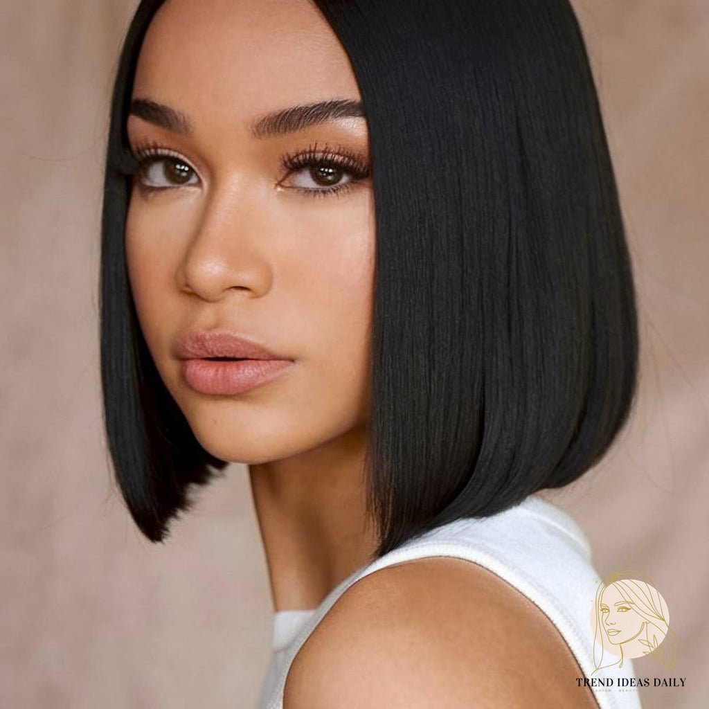 Middle Part Half-Up Hairstyle