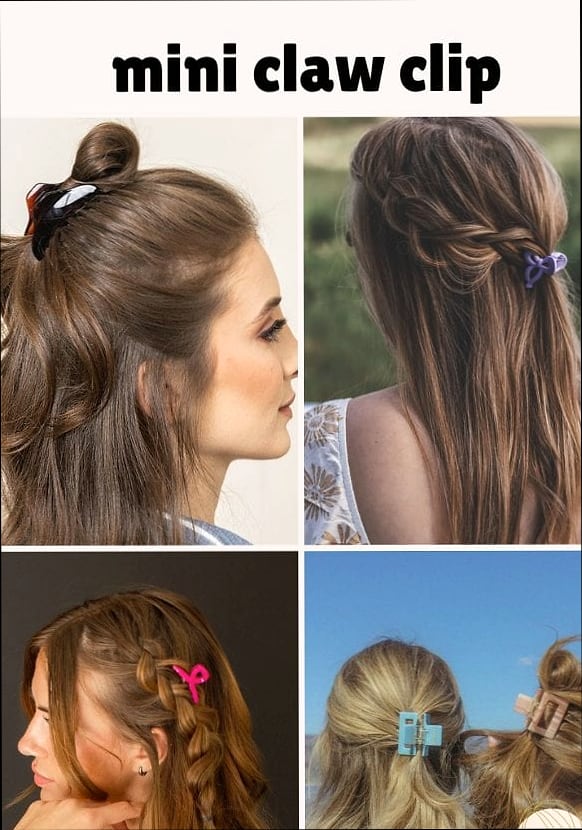 30 Hairclips Hairstyles Short Hair Ideas You Need to Try Right Now 3 Mini Claw Clip Half-Up