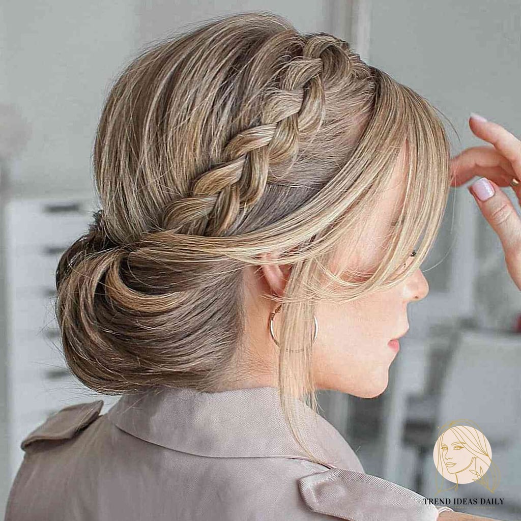 Modern Chignon with Face Frame and Braid