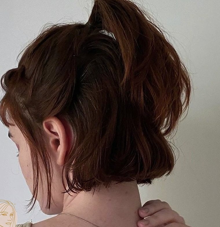 20 Half Pony Hairstyles For Short Hair That Are Actually Easy to DIY 14 Modern Short Hairstyle with Fishtail Braid