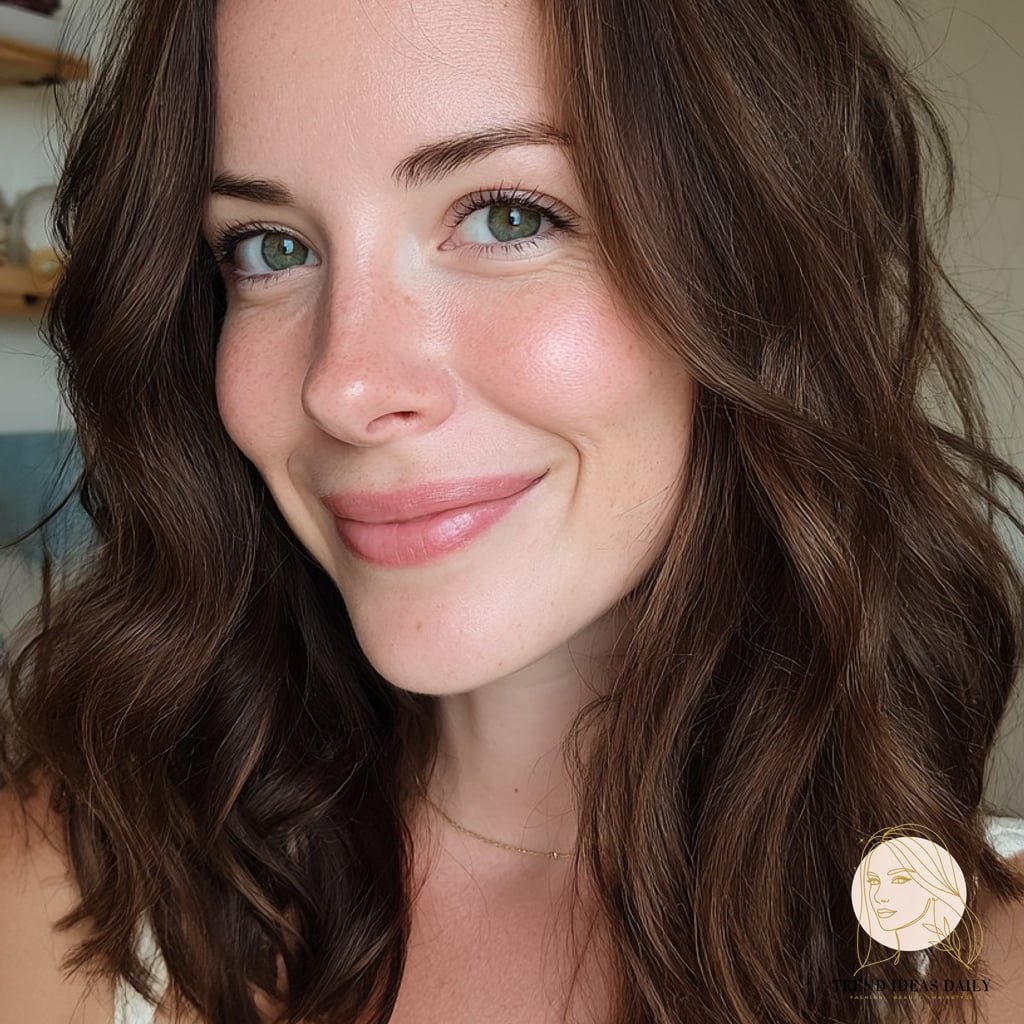 15 Cute Medium Hairstyles Looks That Will Seriously Inspire You 3 Natural Chestnut Waves with Soft Balayage Highlights