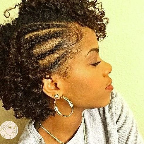 10 Natural Hairstyles For Short Hair 4C to Show Your Stylist ASAP 8 Natural Curls with a Side Part