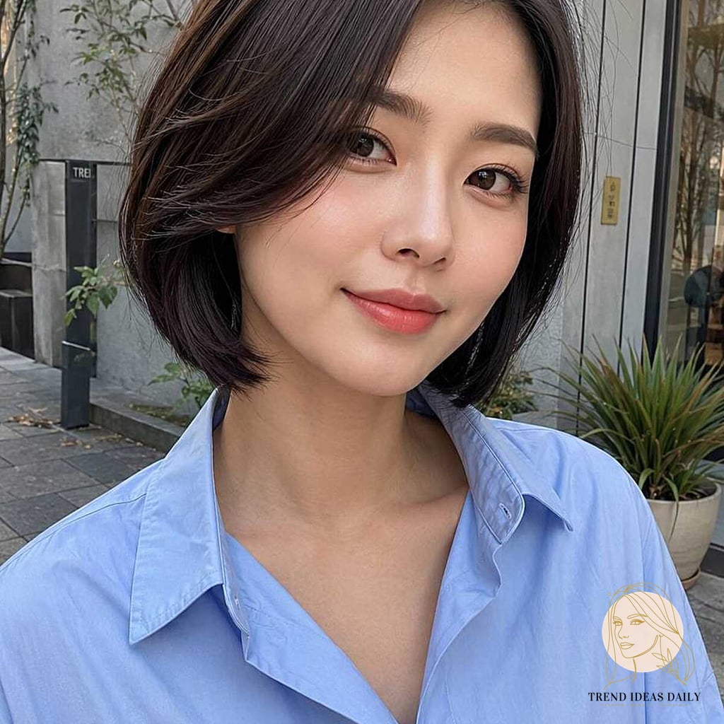 14 Stunning Easy Formal Hairstyles For Medium Hair Worth Bookmarking Today 8 The Polished Korean Bob with a Soft Sweep