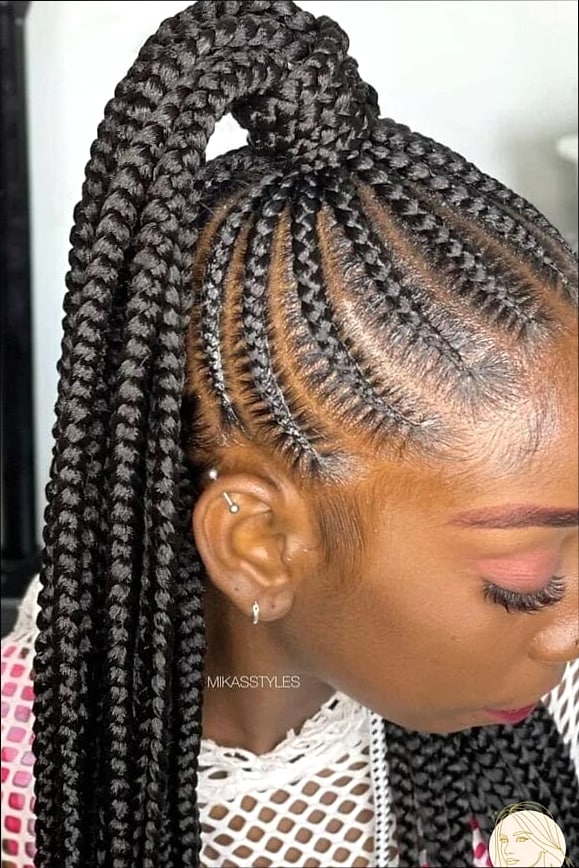 15 Glam Hairstyles For Short Hair Everyone Is Pinning Right Now 15 Pony with Cornrows