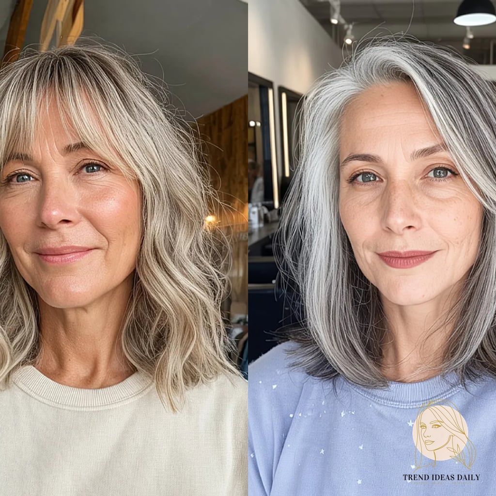 21 Gorgeous Easy Hairstyles For Medium Hair Quick for Every Hair Type 17 Popular Shoulder Length Hair Ideas for Ladies with Grey Hair