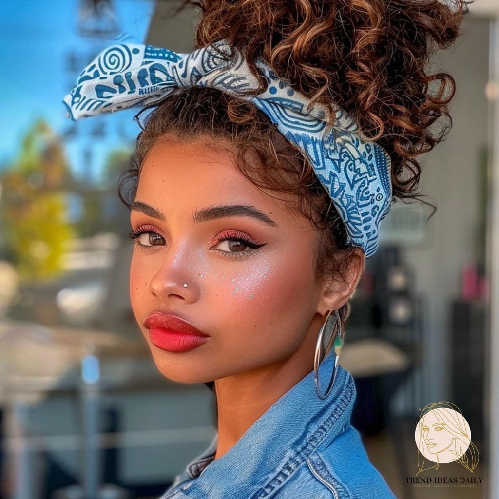 25 Cute Hairstyles For Medium Hair Curly Perfect for Your Next Salon Appointment 6 Romantic Curly Bun Updo