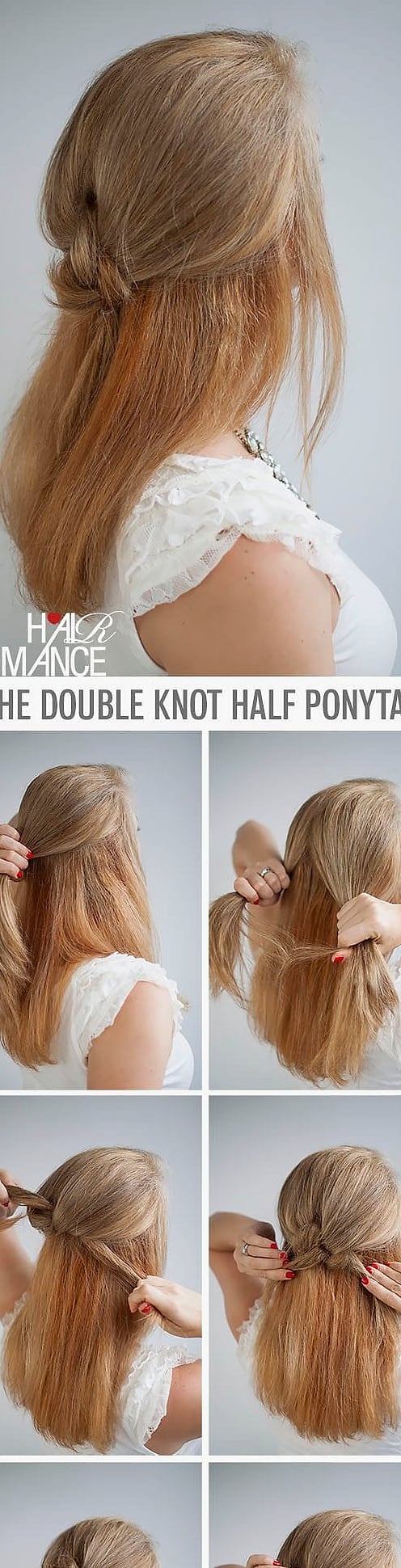 20 Half Pony Hairstyles For Short Hair That Are Actually Easy to DIY 19 Romantic Half Up Loose Knot