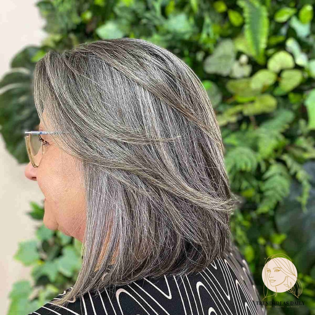 13 Half Up Half Down Hair Short Hair That Prove This Trend Is Here to Stay 13 Salt-and-Pepper Lob with Subtle Layers