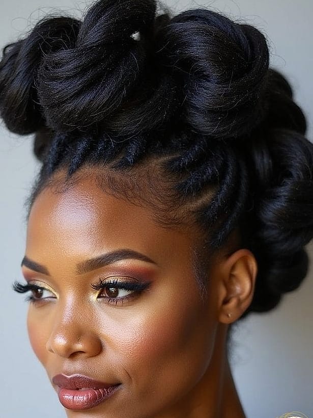Sculpted Wet-Look Updo
