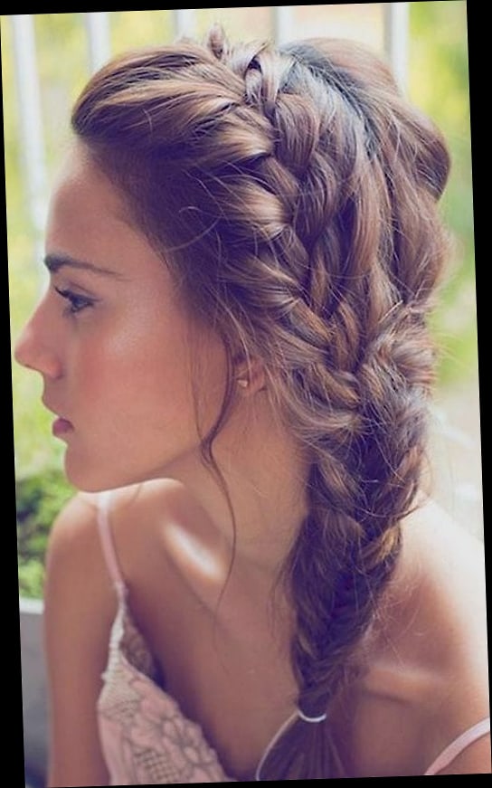 Side Braided Short Prom Hair