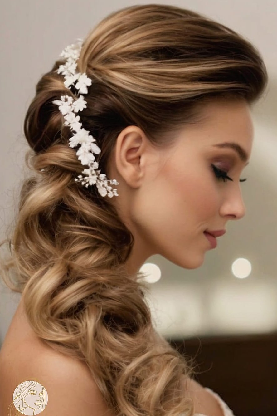 Side-Swept Pinned Updo