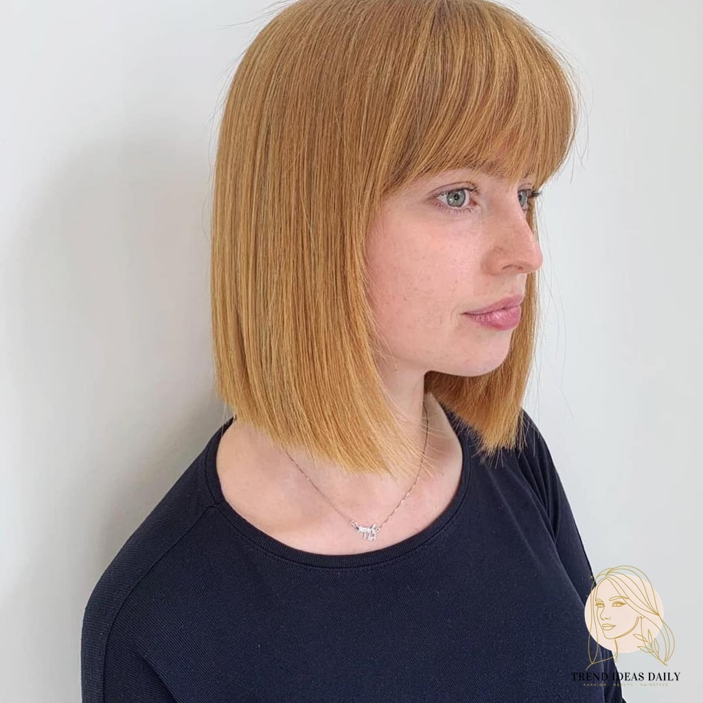 Simple Straight Blunt Bob with Blunt Bangs
