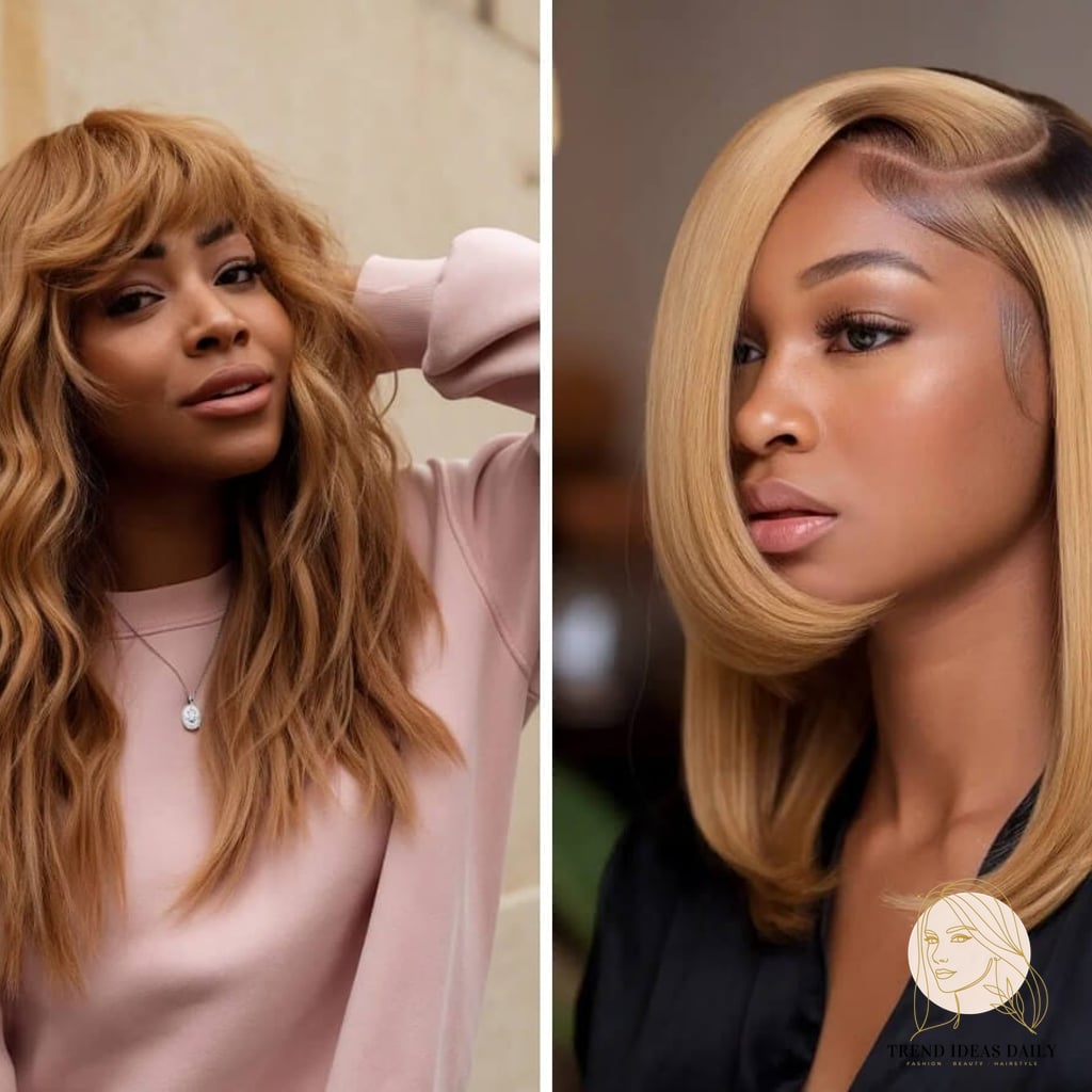 10 Stunning Hairstyles For Medium Length Curly Hair Worth Bookmarking Today 2 Sleek Honey Blonde Bob