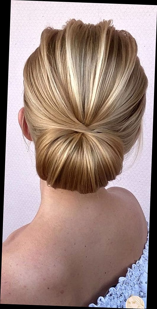 Sleek Low Chignon on a Bob