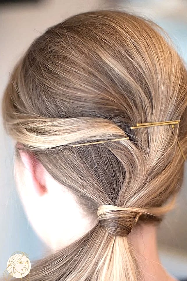 23 Bobby Pin Hairstyles For Short Hair for When You Need a Fresh Change 5 Sleek Low Pin Sweep