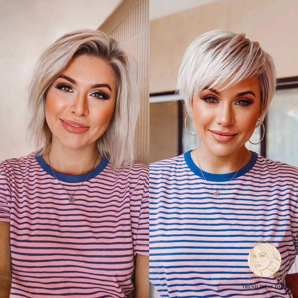 19 Hair Do Short Hair You'll Want to Re-Create Immediately 16 Sleek Platinum Pixie with Side-Swept Bangs