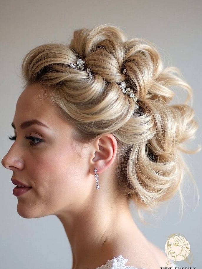 Soft Braided Updo with Loose Strands