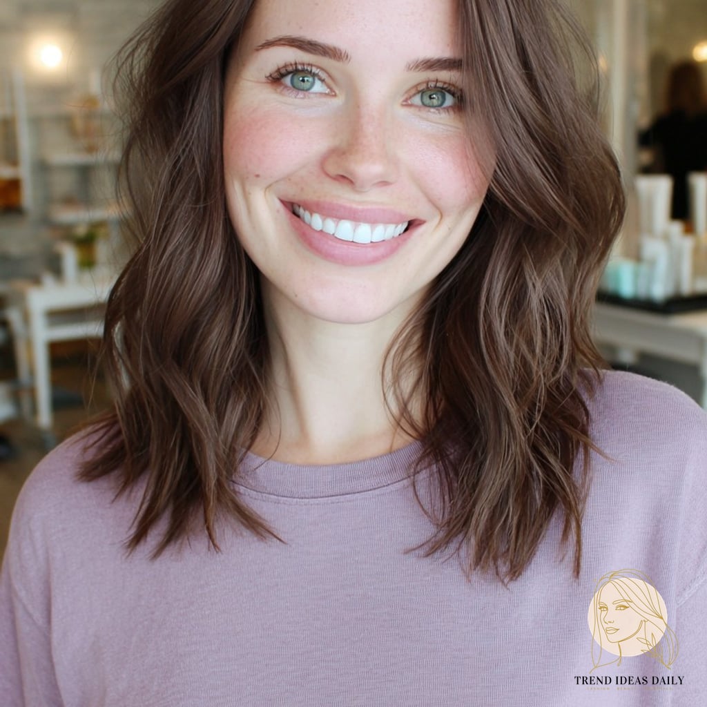 15 Cute Medium Hairstyles Looks That Will Seriously Inspire You 7 Soft Brunette Waves with Textured Ends