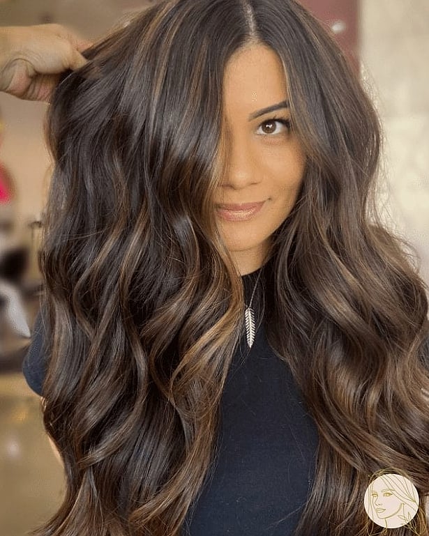 16 Hair Styles For Short Hair Curly That Are Actually Easy to DIY 14 Soft Chocolate Waves with Bangs